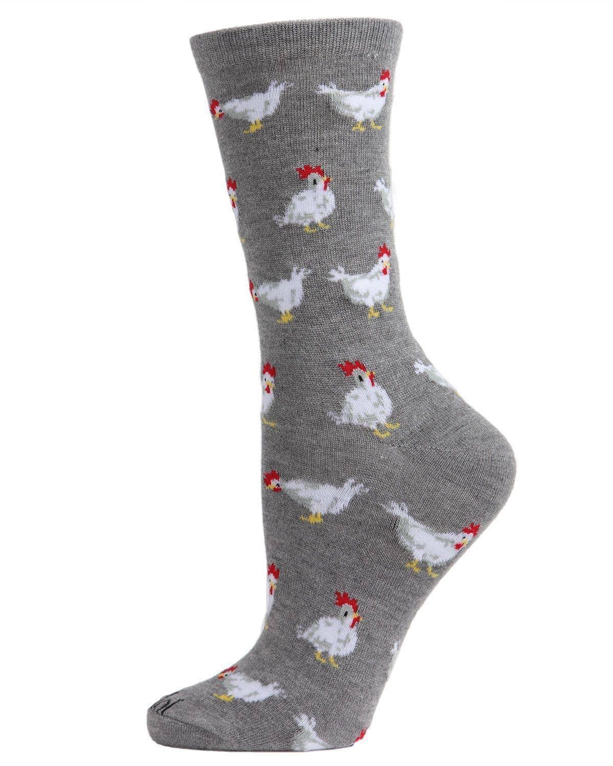Chickens Bamboo Blend Crew Socks - American Farm Company