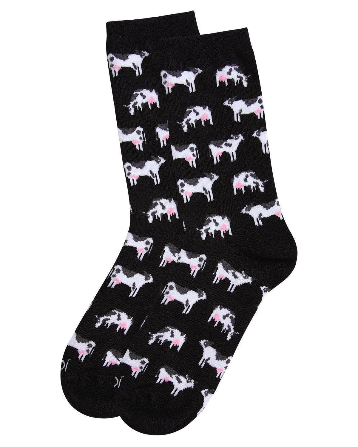 Holstein Cows Bamboo Blend Crew Socks - American Farm Company