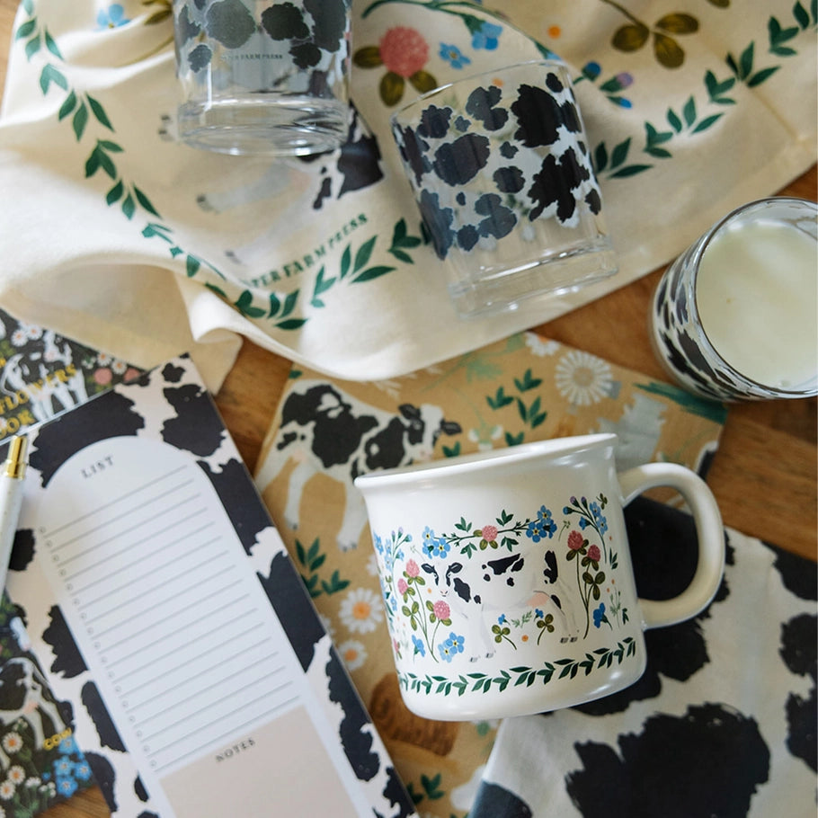Milk Cows Folk Floral Mug