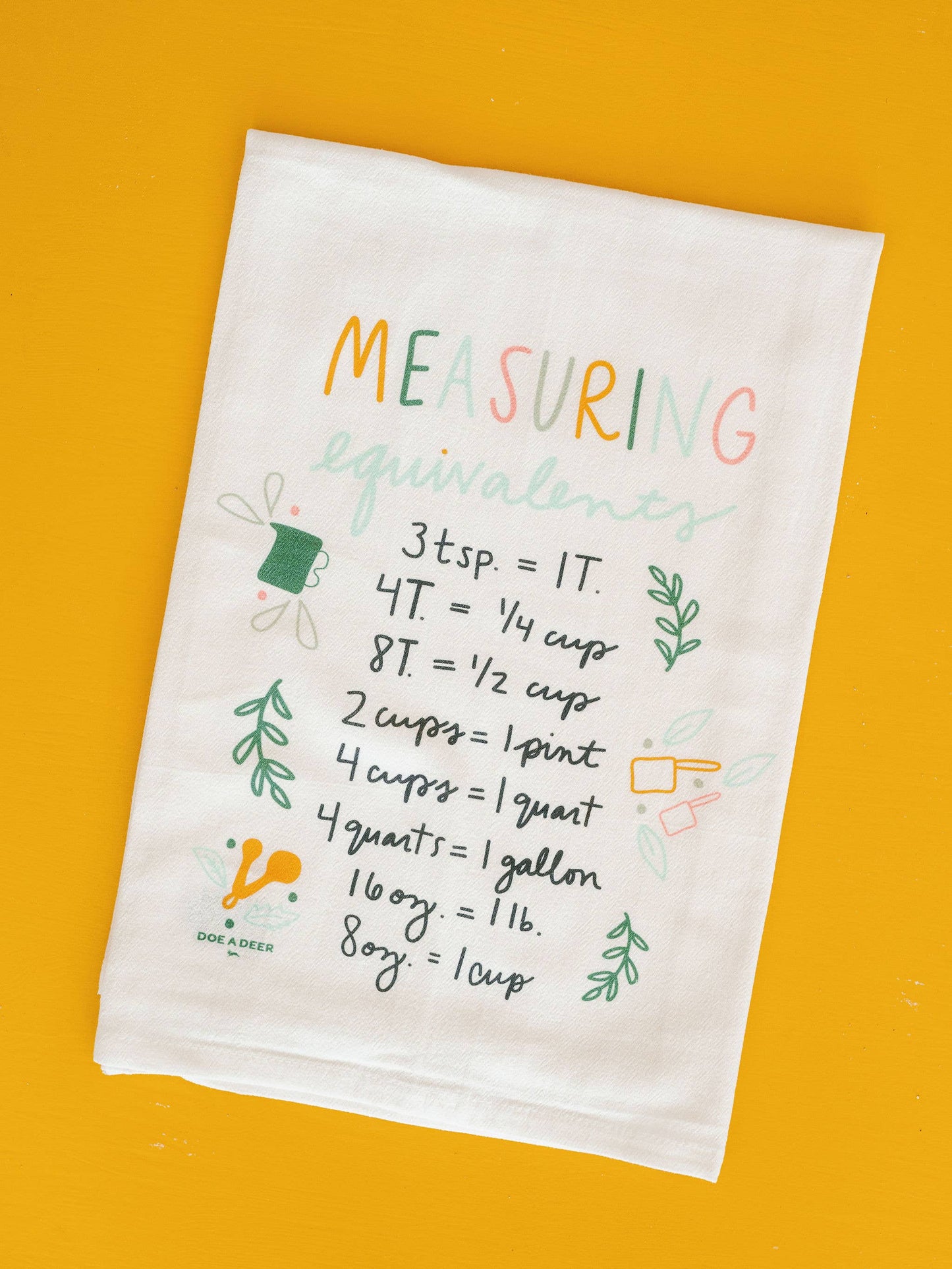 Measuring Equivalents Flour Sack Towel