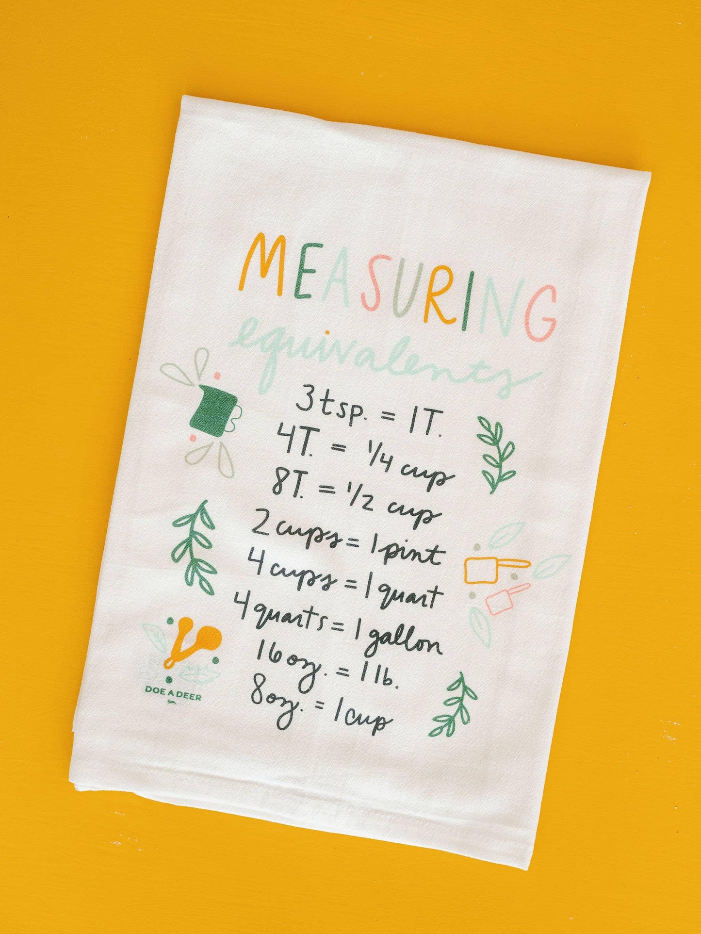 Measuring Equivalents Flour Sack Towel