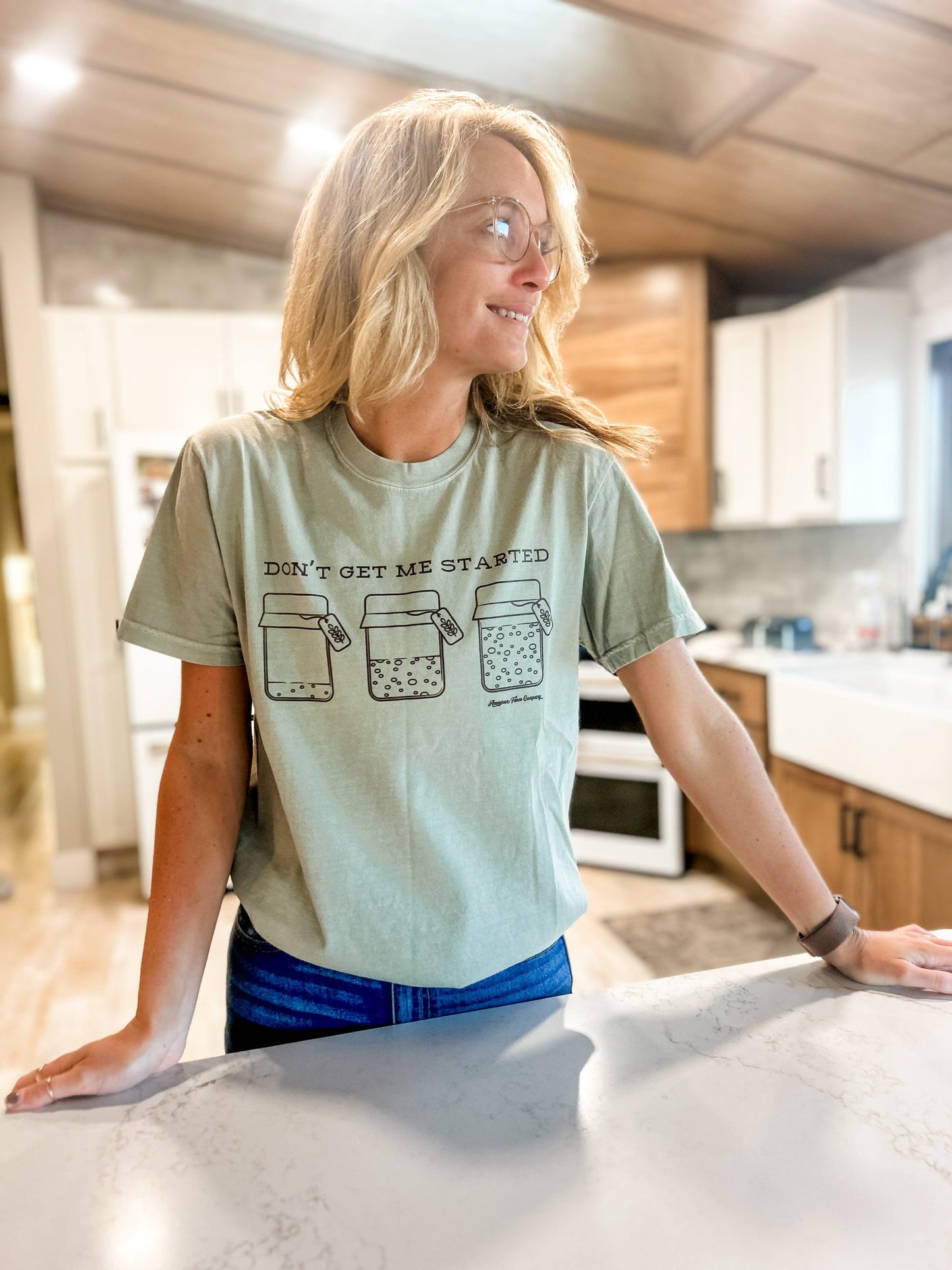 'Don't Get Me Started' Sourdough Tee - American Farm Company