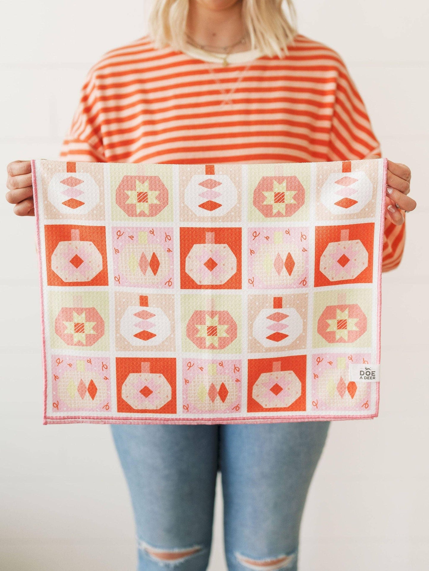 Pumpkin Quilt Waffle Towel