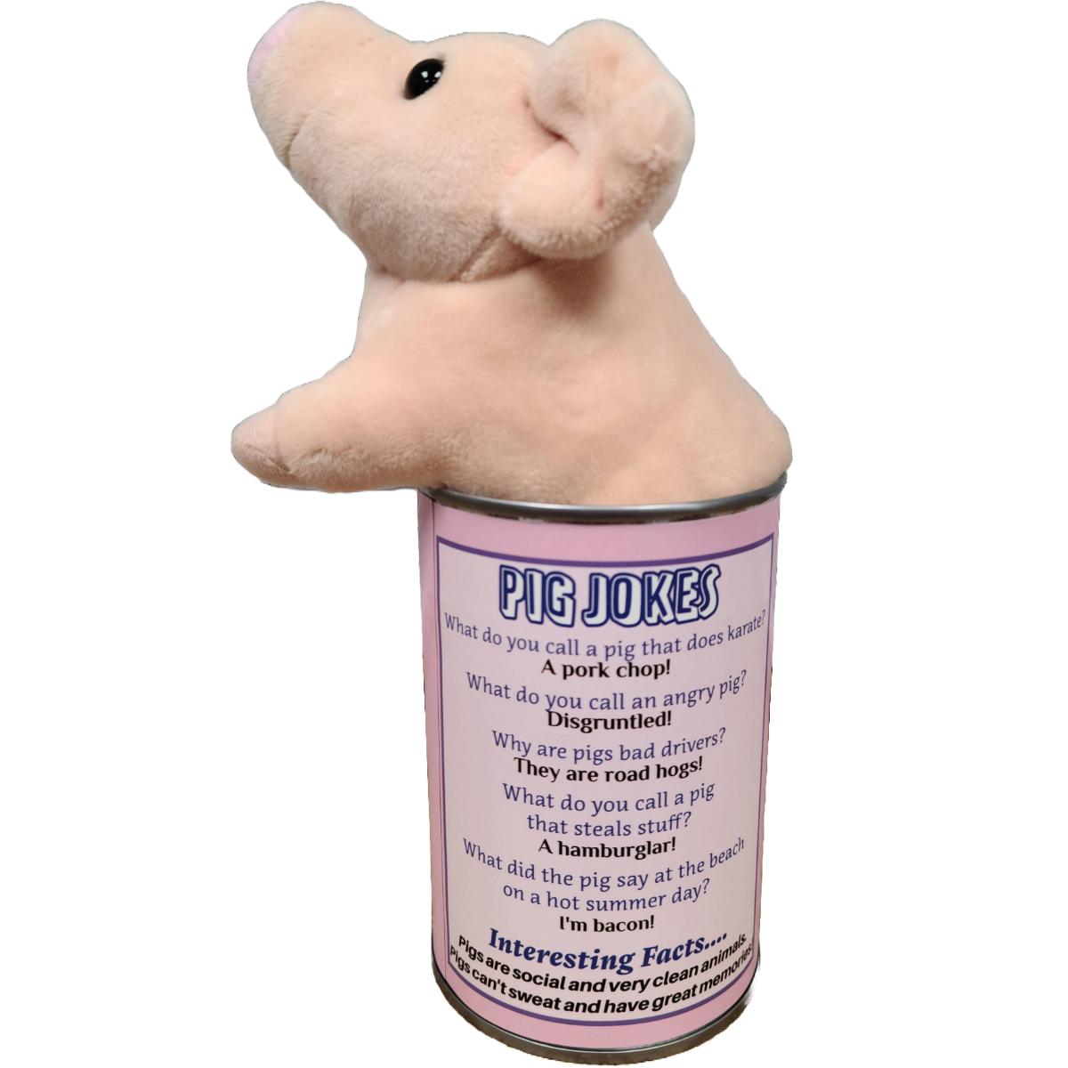 Canned Pig | Plush w/ Jokes