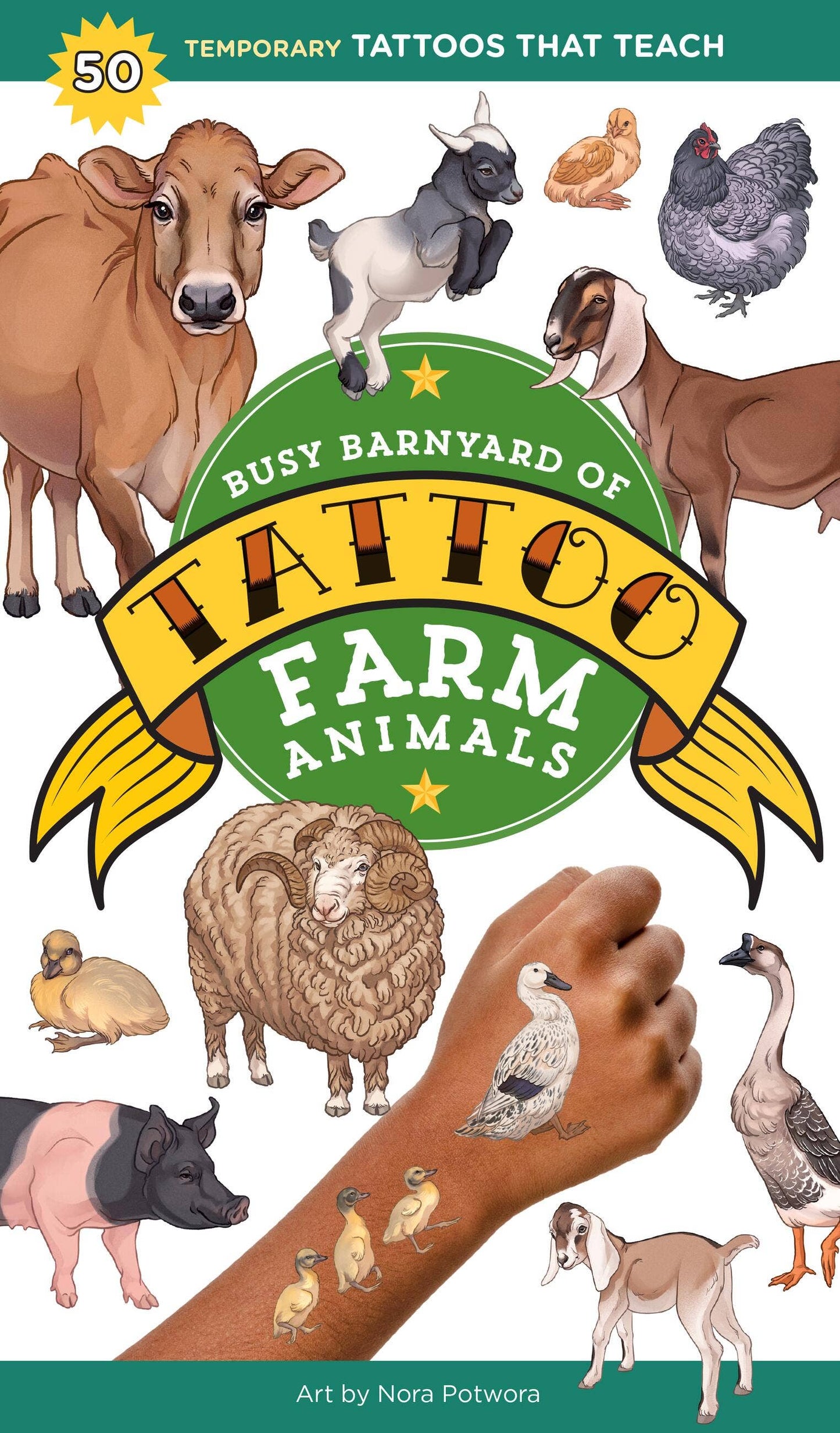 Busy Barnyard Farm Animals Temporary Tattoos