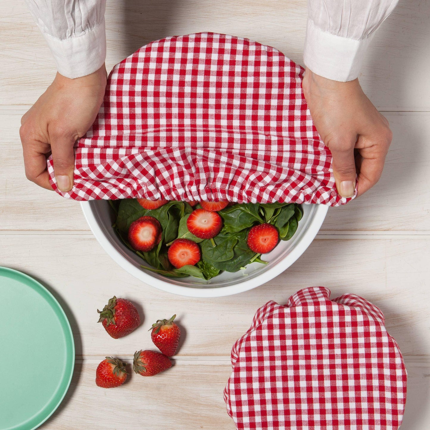 Gingham Bowl Covers - Set of 2