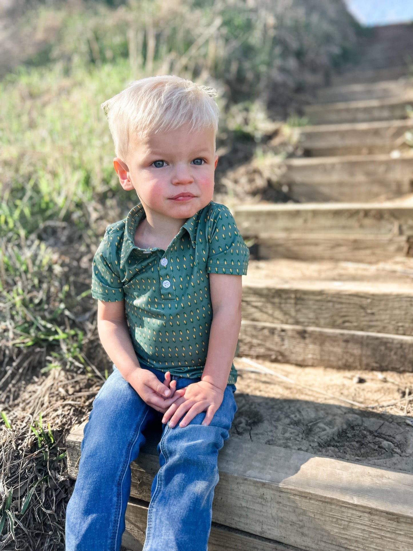 Retro Corn Baby/Youth Performance Polo
