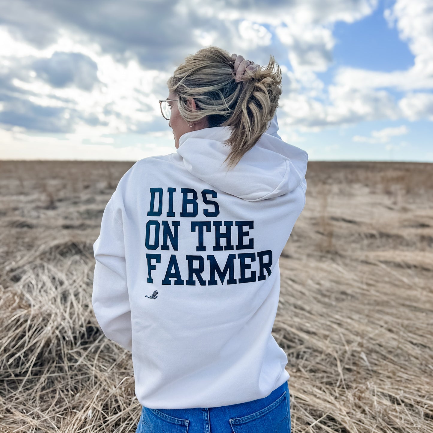 'Dibs on the Farmer' Cream Hoodie - American Farm Company