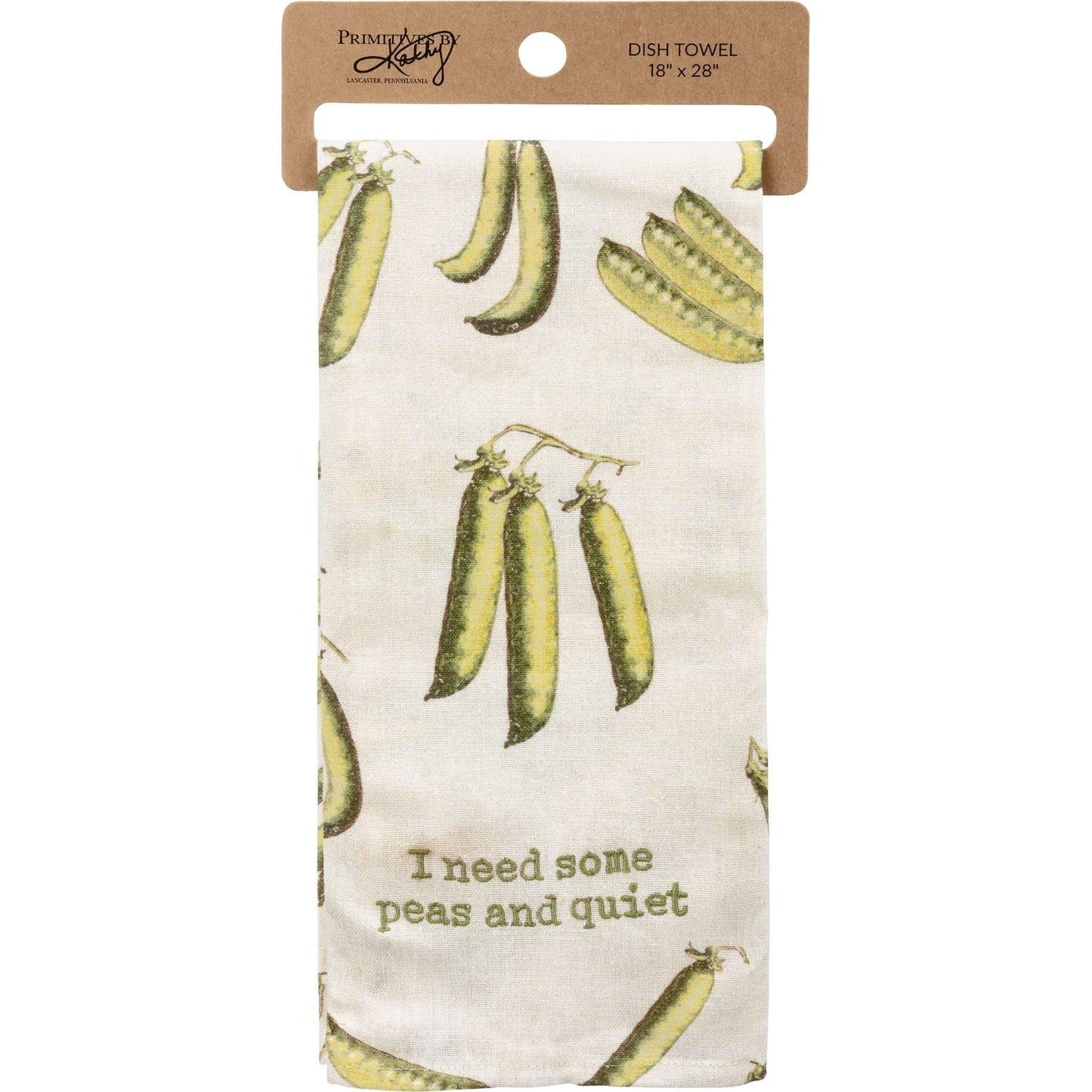 'I Need Some Peas And Quiet' Kitchen Towel