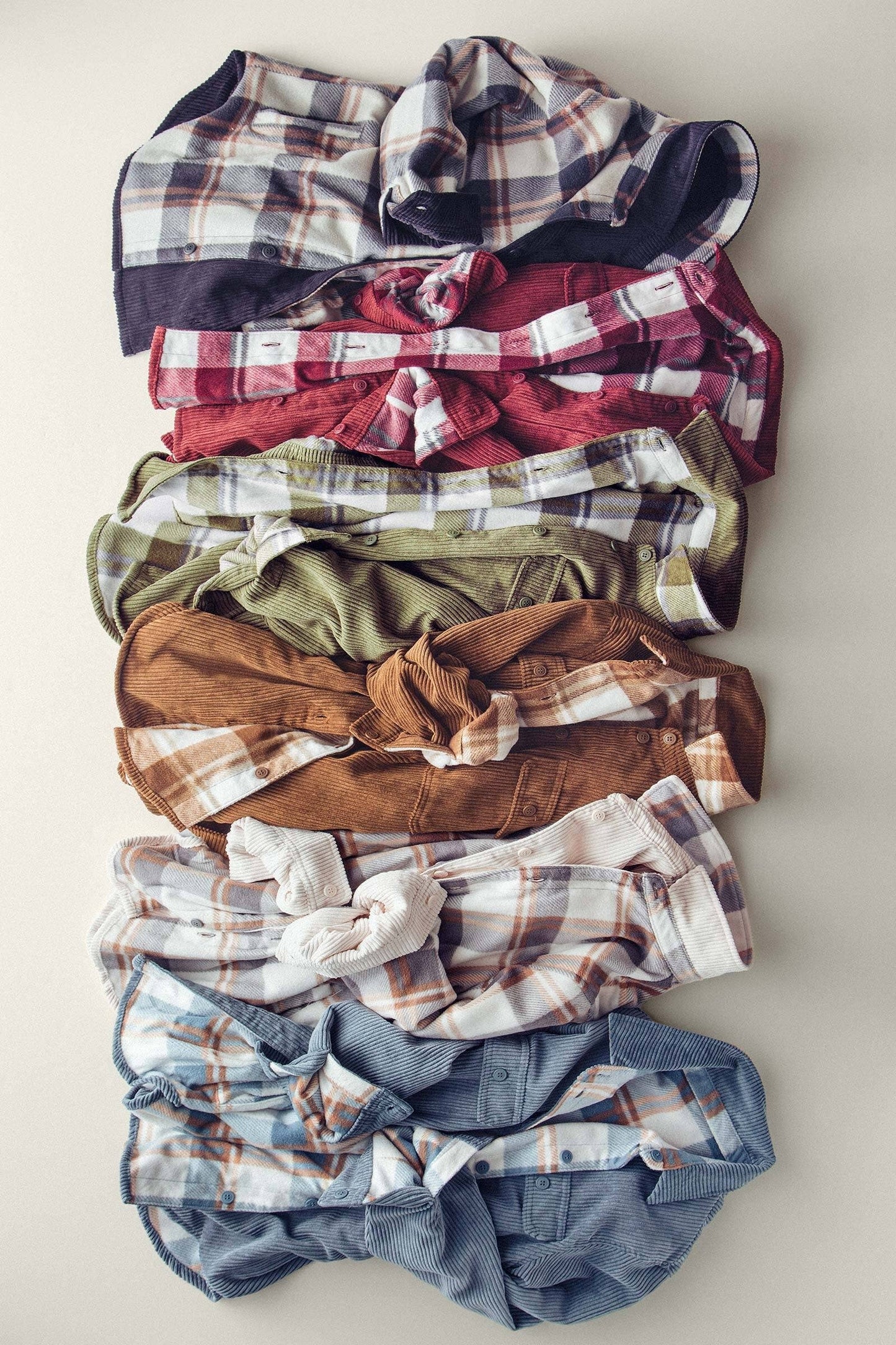 Plaid Lined Reversible Corduroy Flannel Shacket