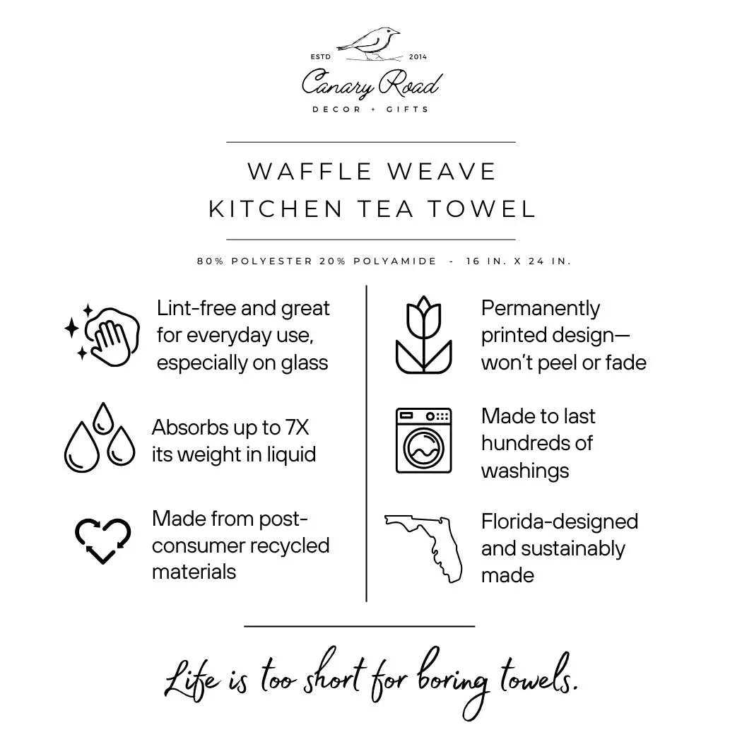 Autumn Leaves Fall Waffle Kitchen Towel