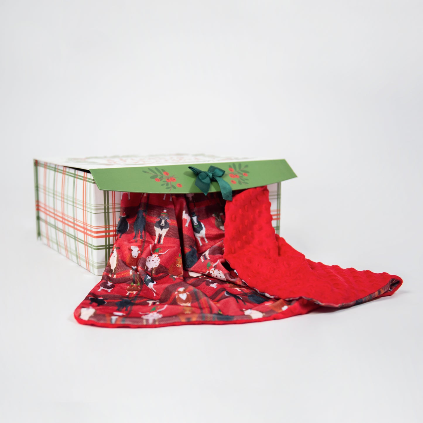 Christmas in Summertime Cow Minky Blanket