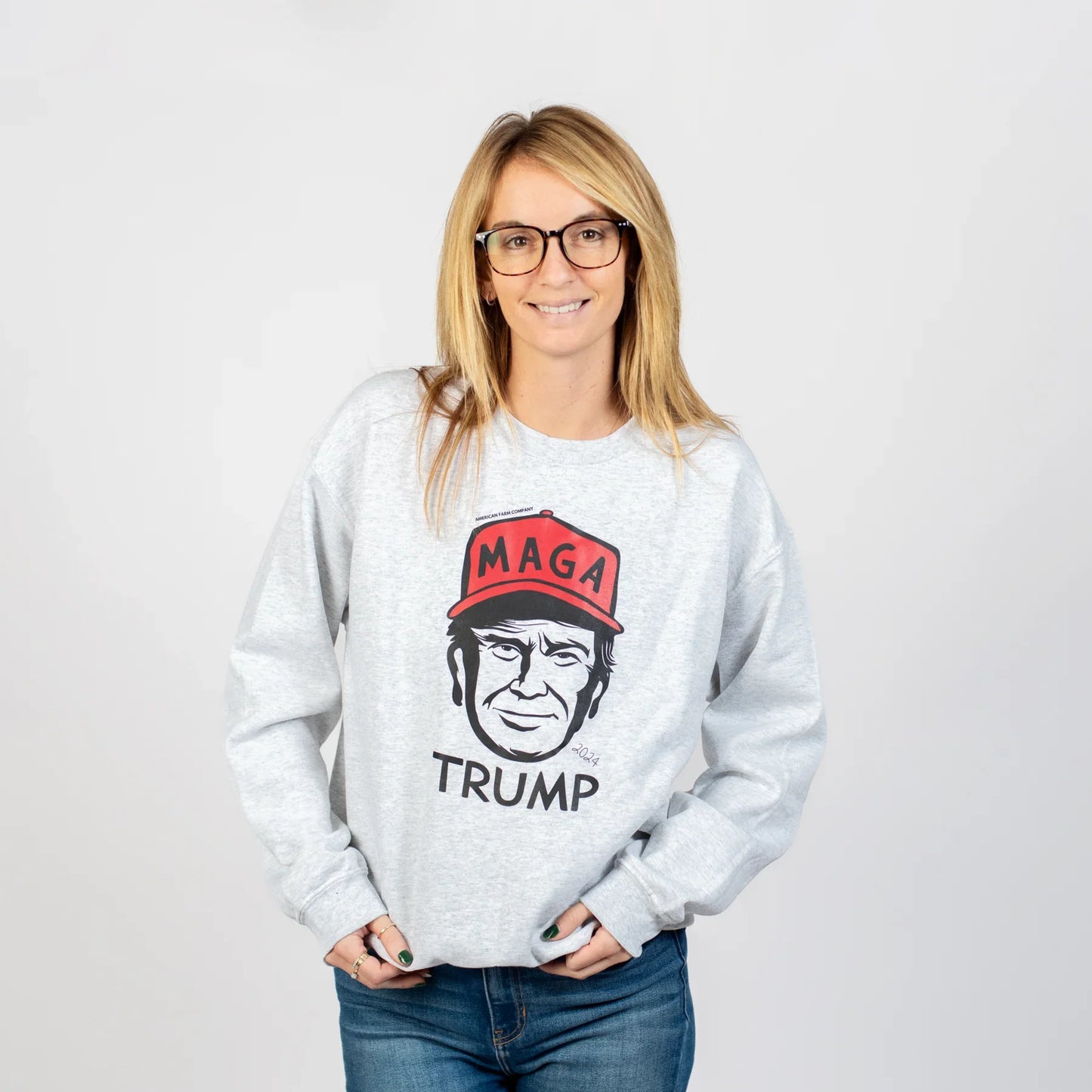 MAGA Trump Grey Crewneck - American Farm Company