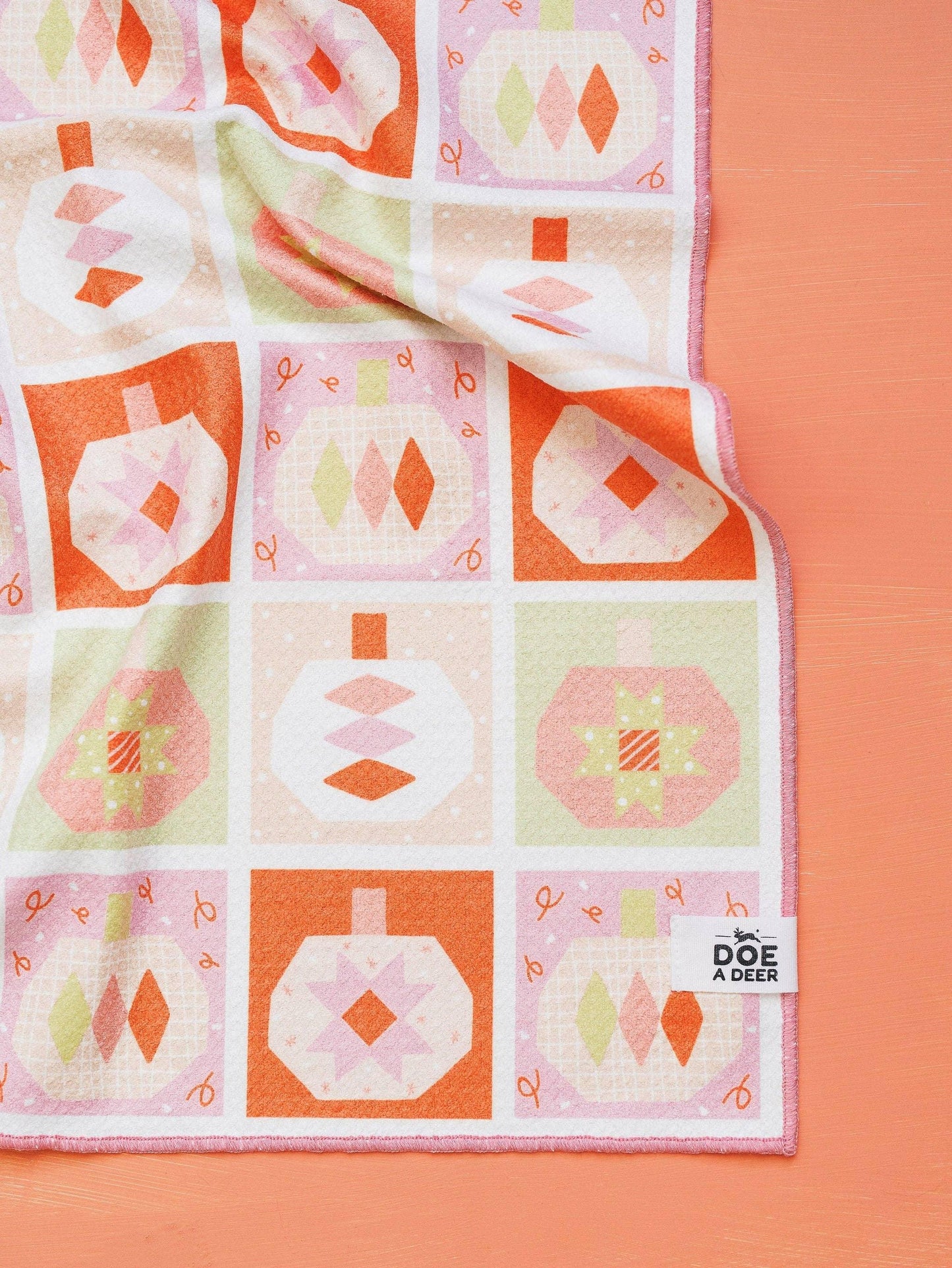 Pumpkin Quilt Waffle Towel