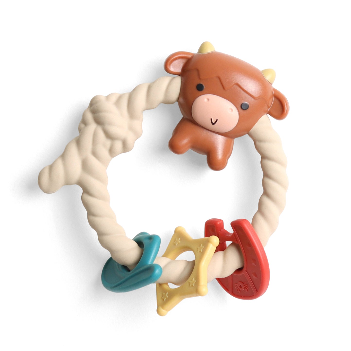 Ritzy Rattle™ Highland Cow Silicone Teether Rattle - American Farm Company