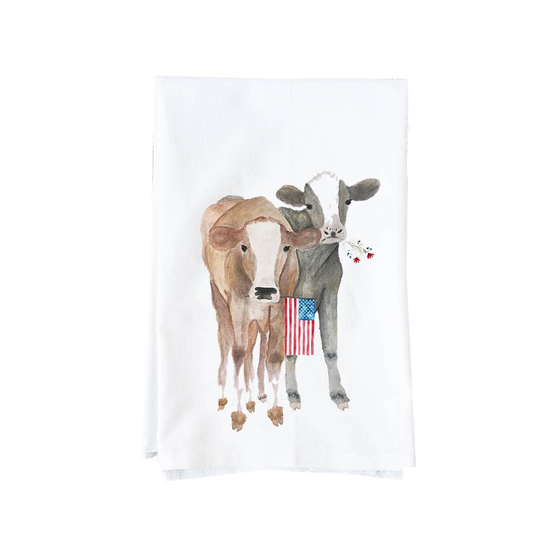 Patriotic Calves Kitchen Towel - American Farm Company