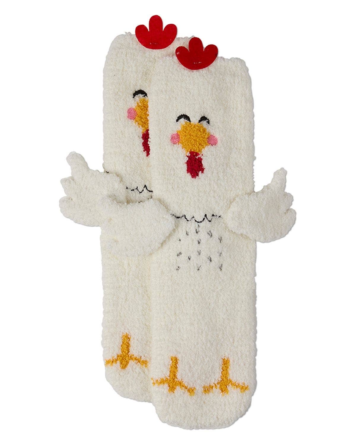 Chicken Embellished Plush Socks