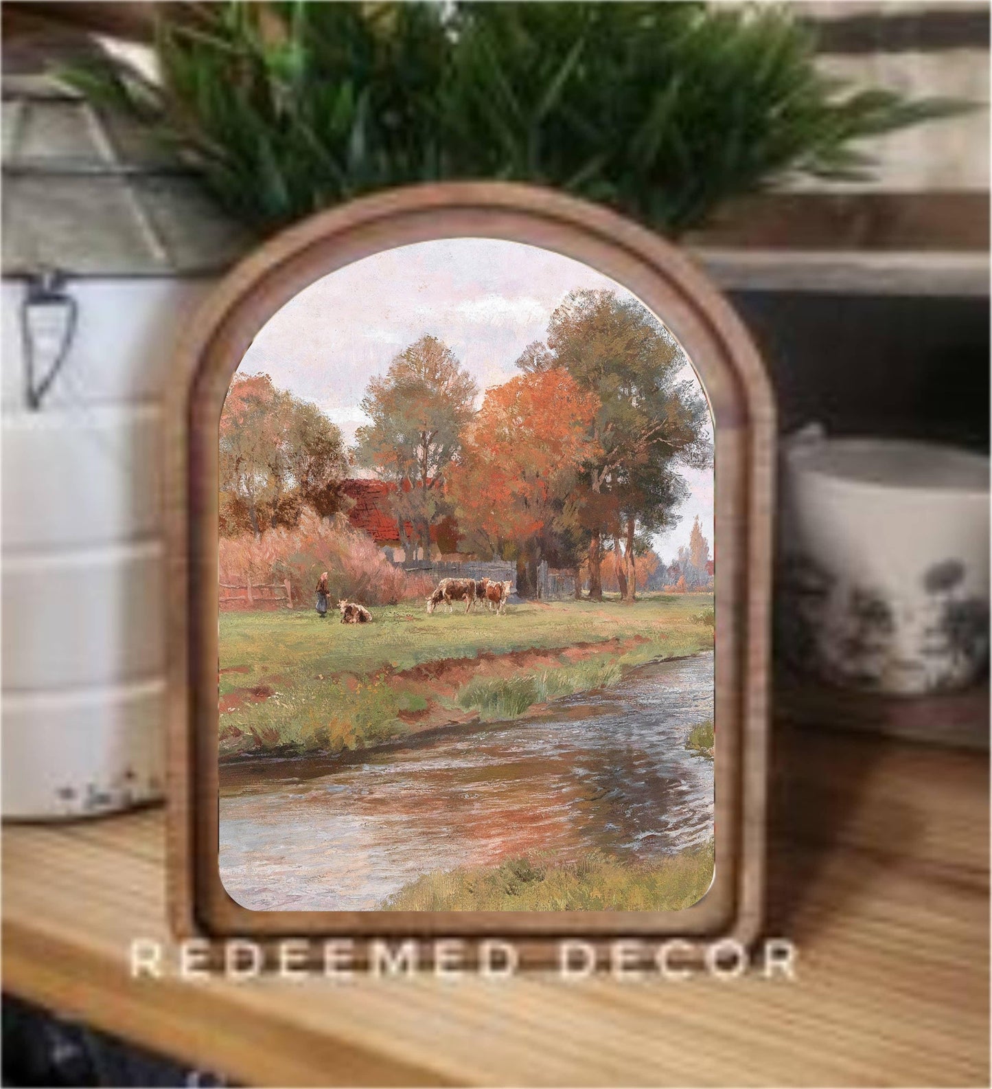 Riverside Farm Arch Top Framed Art