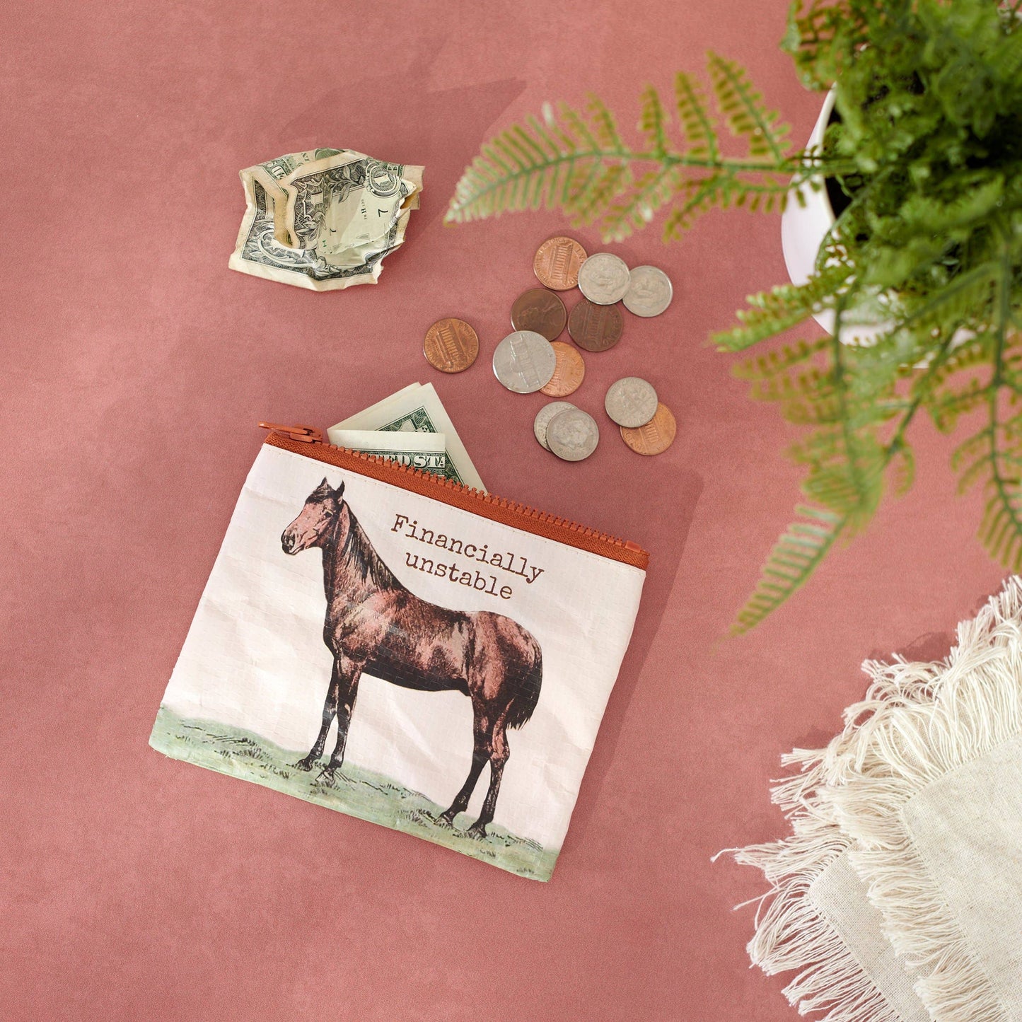 'Financially Unstable' Zipper Wallet