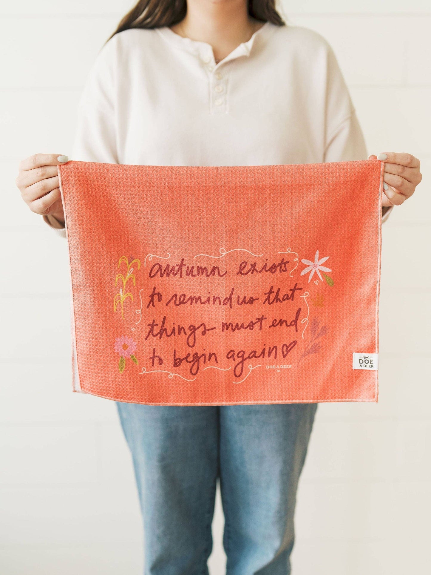 'Autumn Exists' Waffle Towel