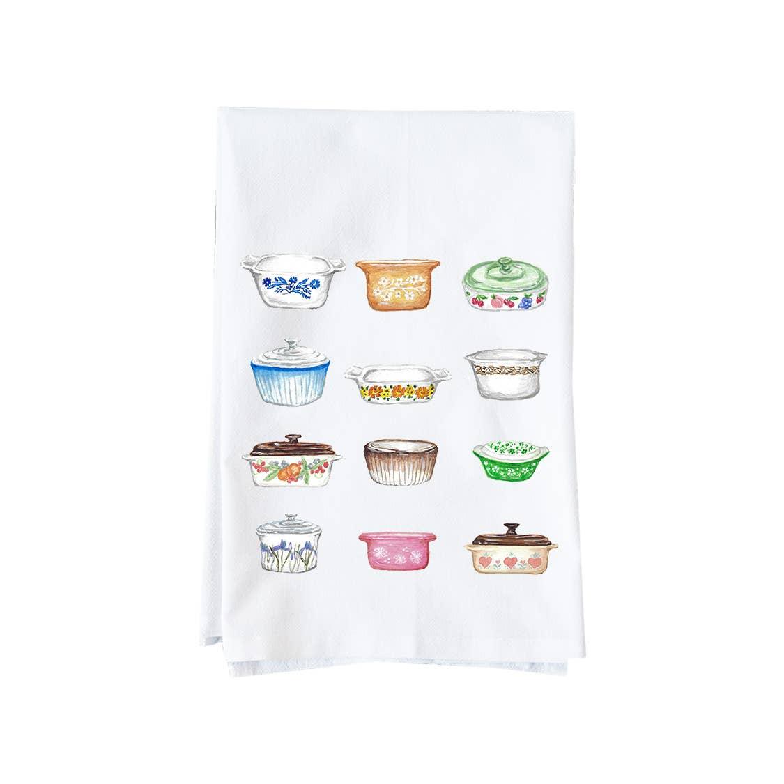 Vintage Casserole Collage Kitchen Towel