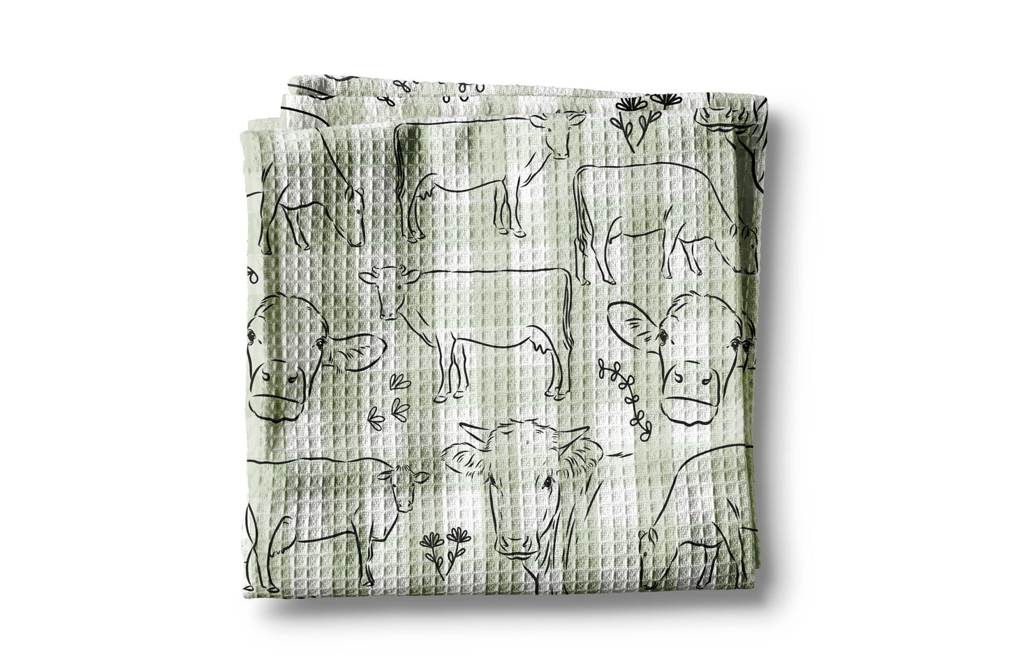 Dairy Cow Waffle Kitchen Towel