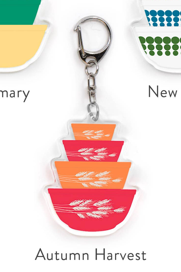 Double-sided Vintage Bowl Keychains