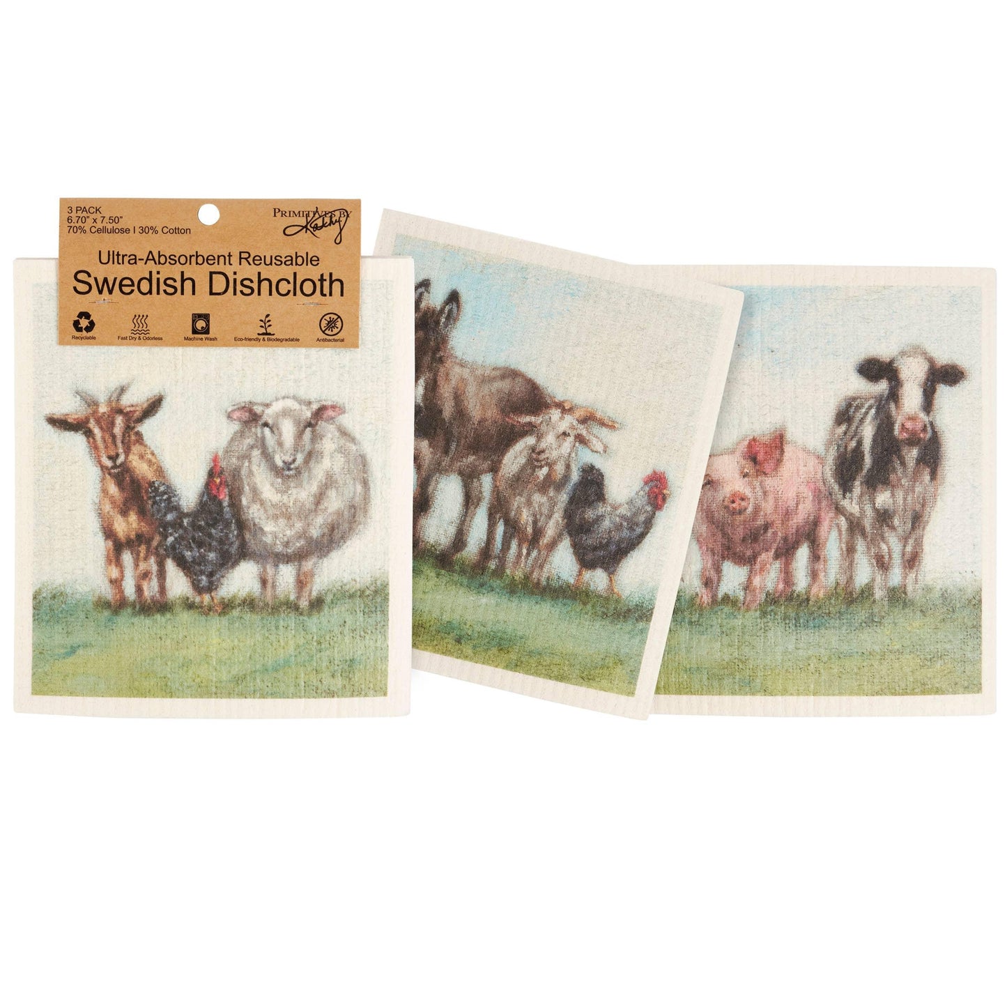 Farm Animal Swedish Dishcloth Set - American Farm Company