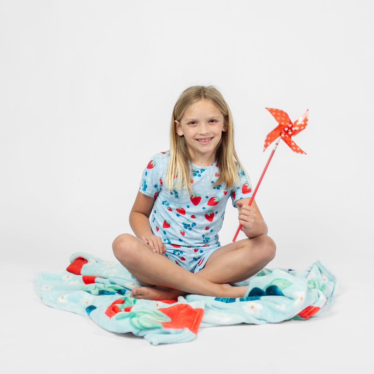 Red, White, & Blue Fruit Toddler/Youth Bamboo Pajama Set - American Farm Company