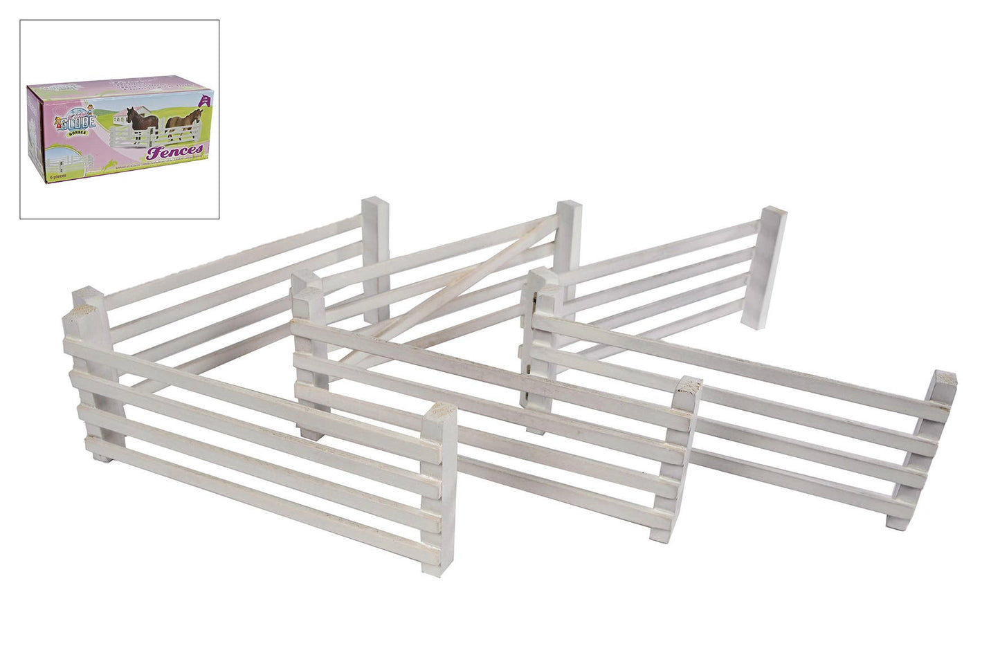 White Wooden Double Fences Set