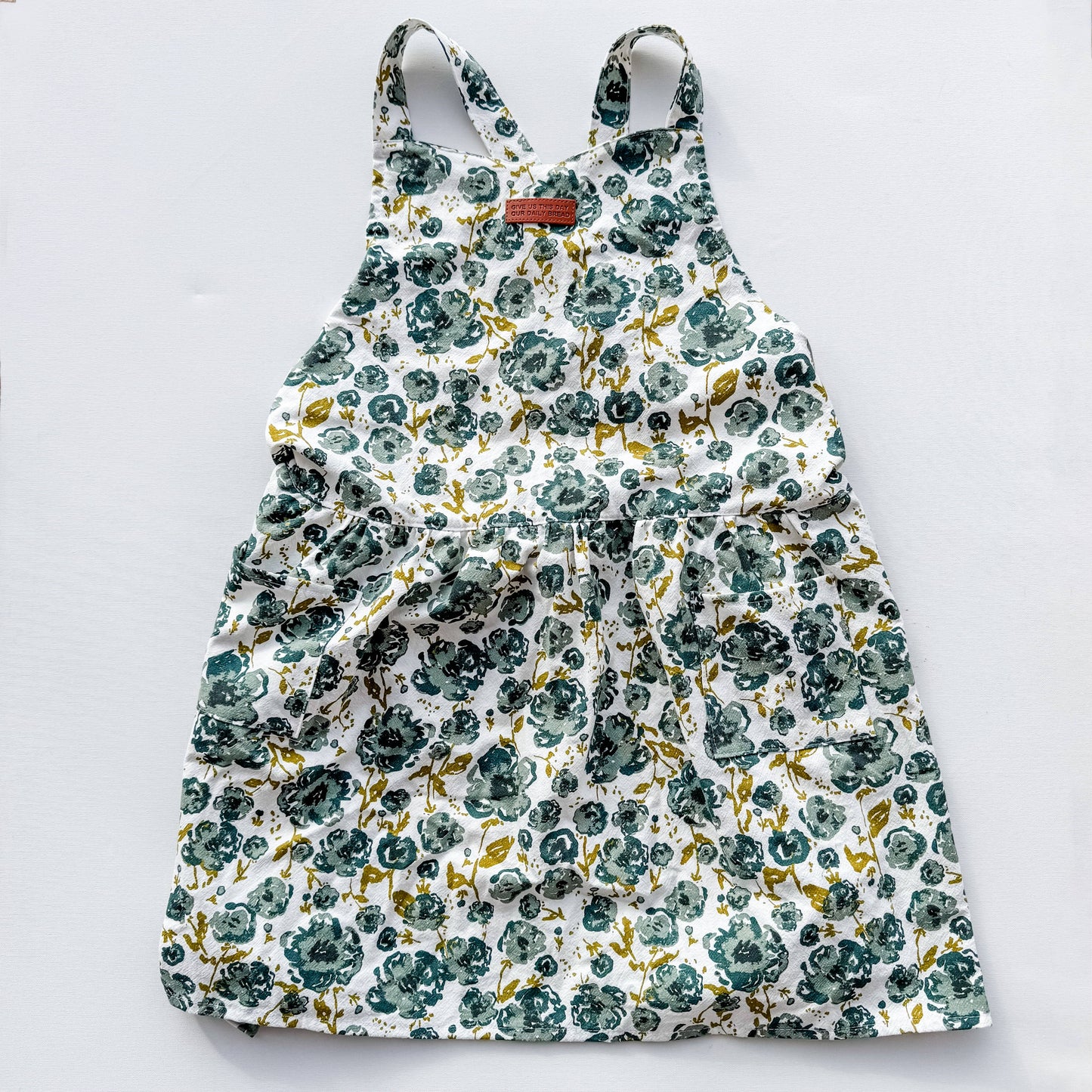 Blue Floral 'Give Us This Day' Apron - American Farm Company