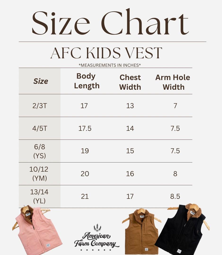 AFC Sherpa Lined Pink Vest - Toddler/Youth - American Farm Company