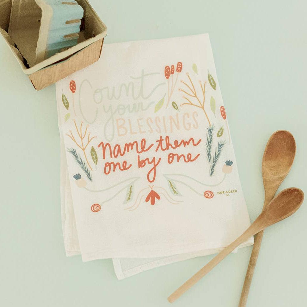 'Count Your Blessings' Flour Sack Towel