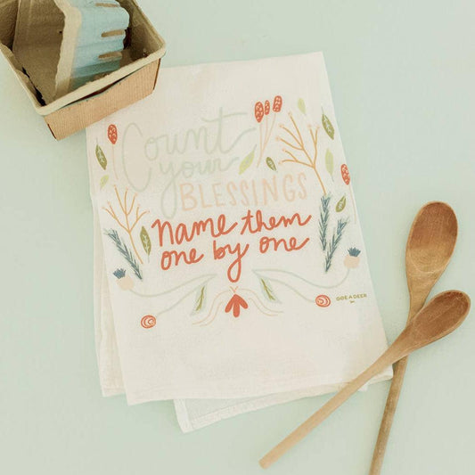 'Count Your Blessings' Flour Sack Towel