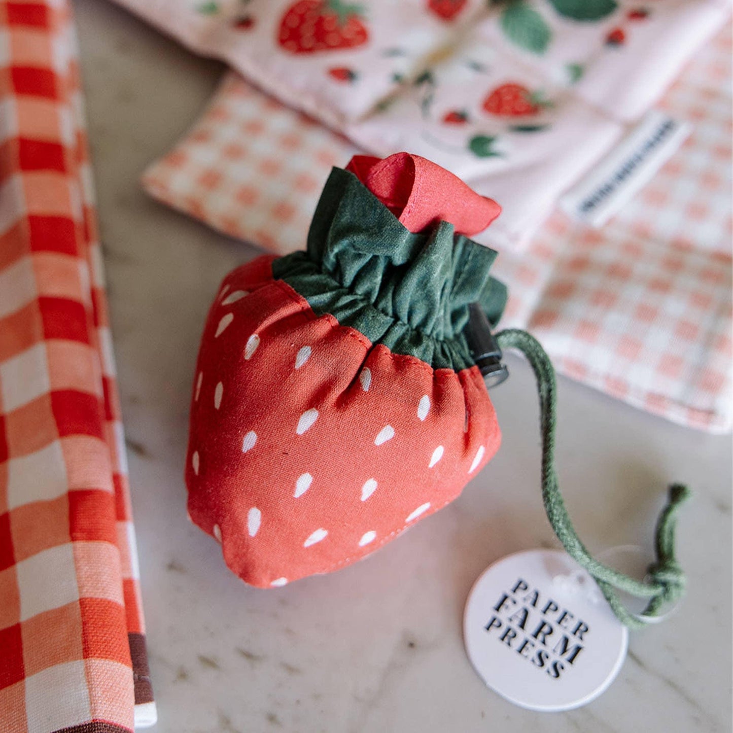 Strawberry Foldable Market Tote Bag