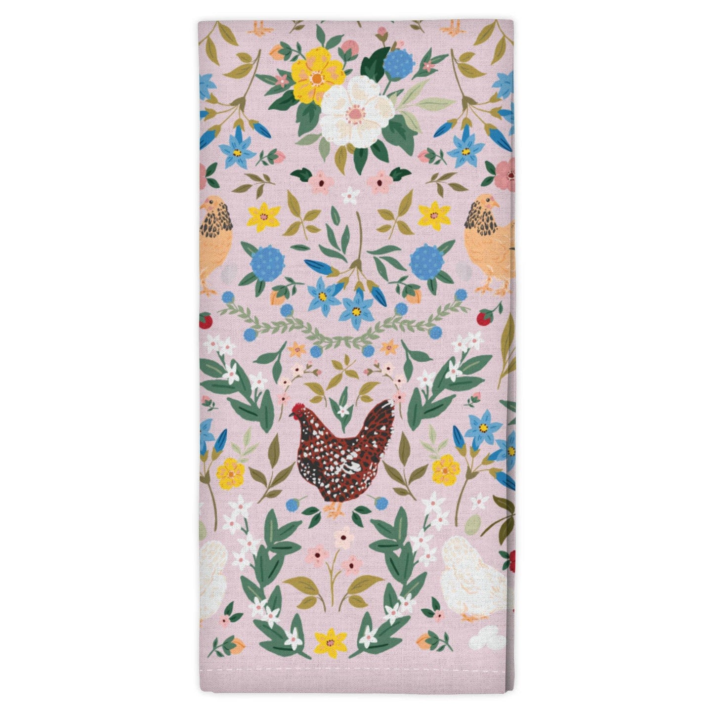 Chickens & Flowers Tea Towel - American Farm Company