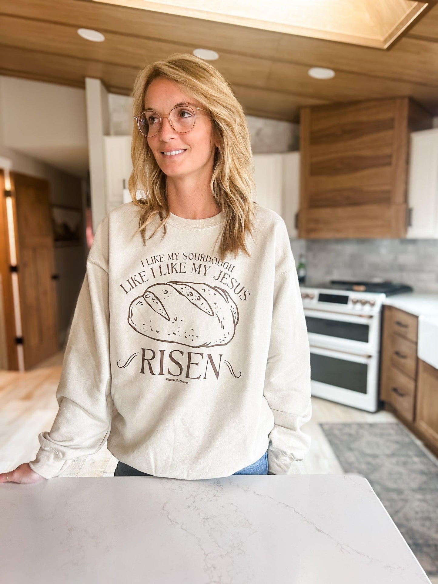 'I Like My Sourdough, Like I Like My Jesus - RISEN' Crewneck - American Farm Company