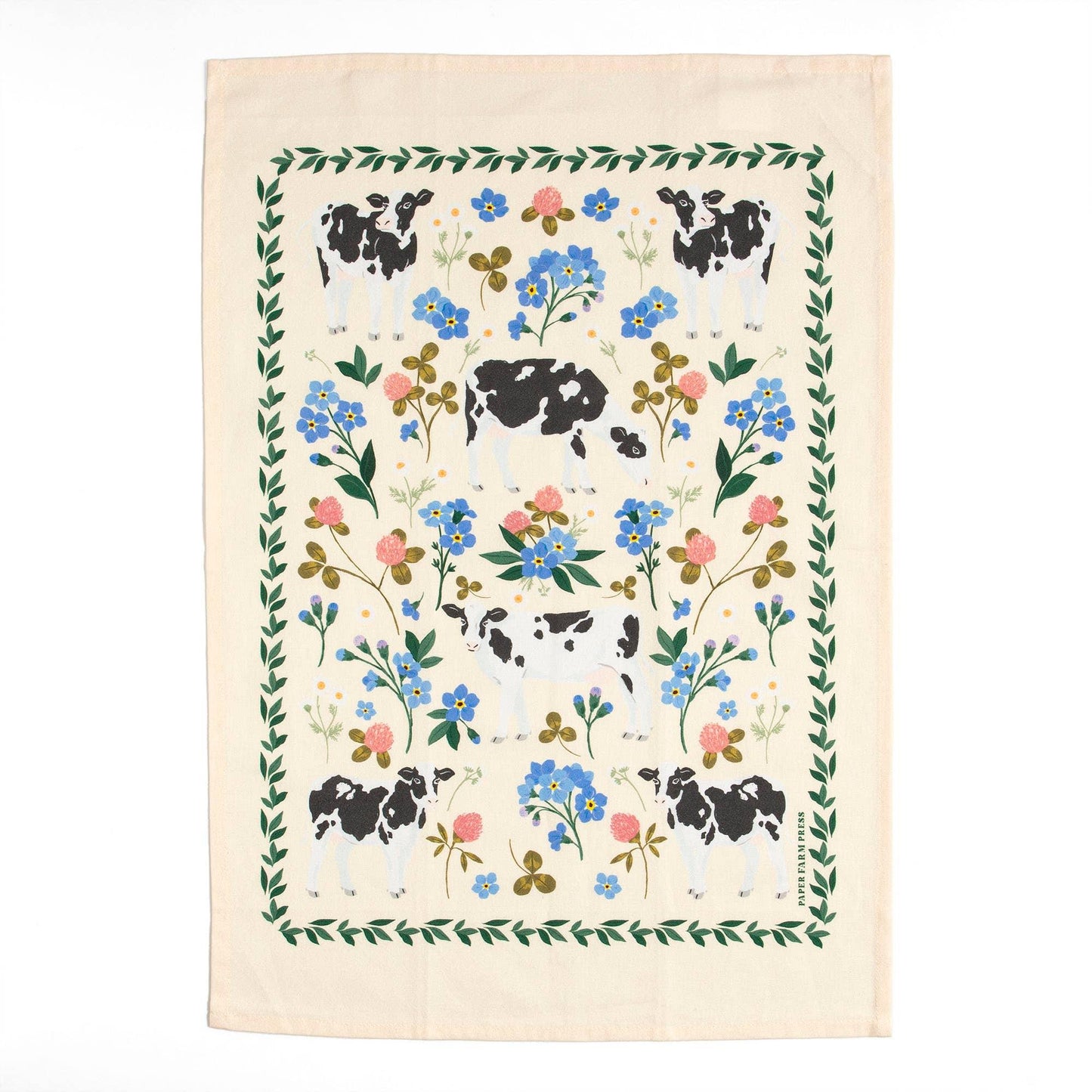 Milk Cows Floral Tea Towel - American Farm Company