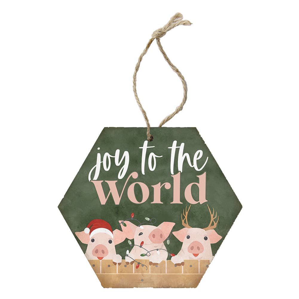 'Joy to the World' Pigs Ornaments