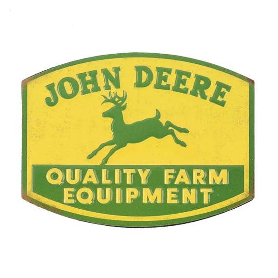 'John Deere Quality Farm Equipment' Embossed Metal Magnet