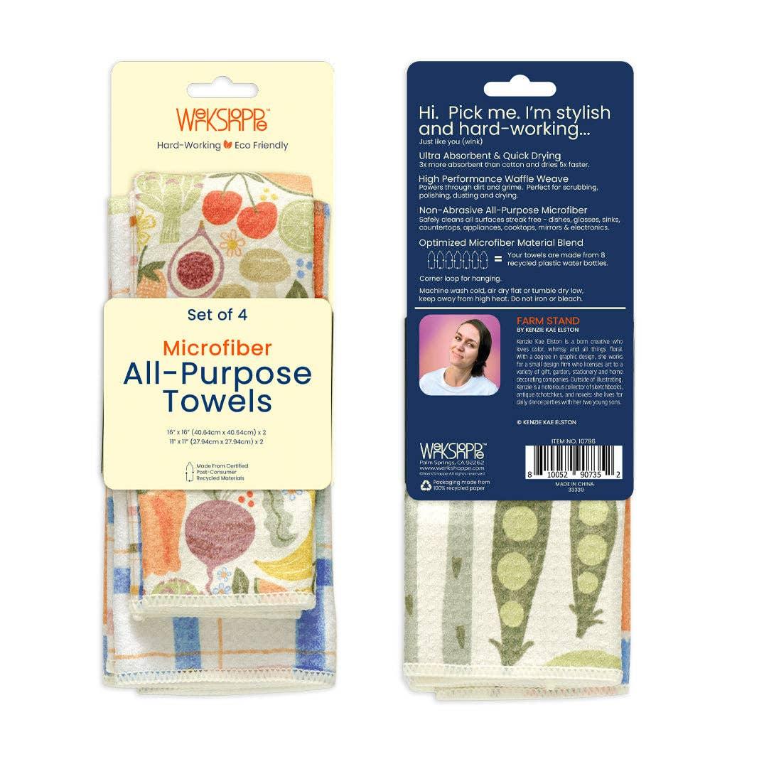 Farm Stand Microfiber Towel Set - Set of 4