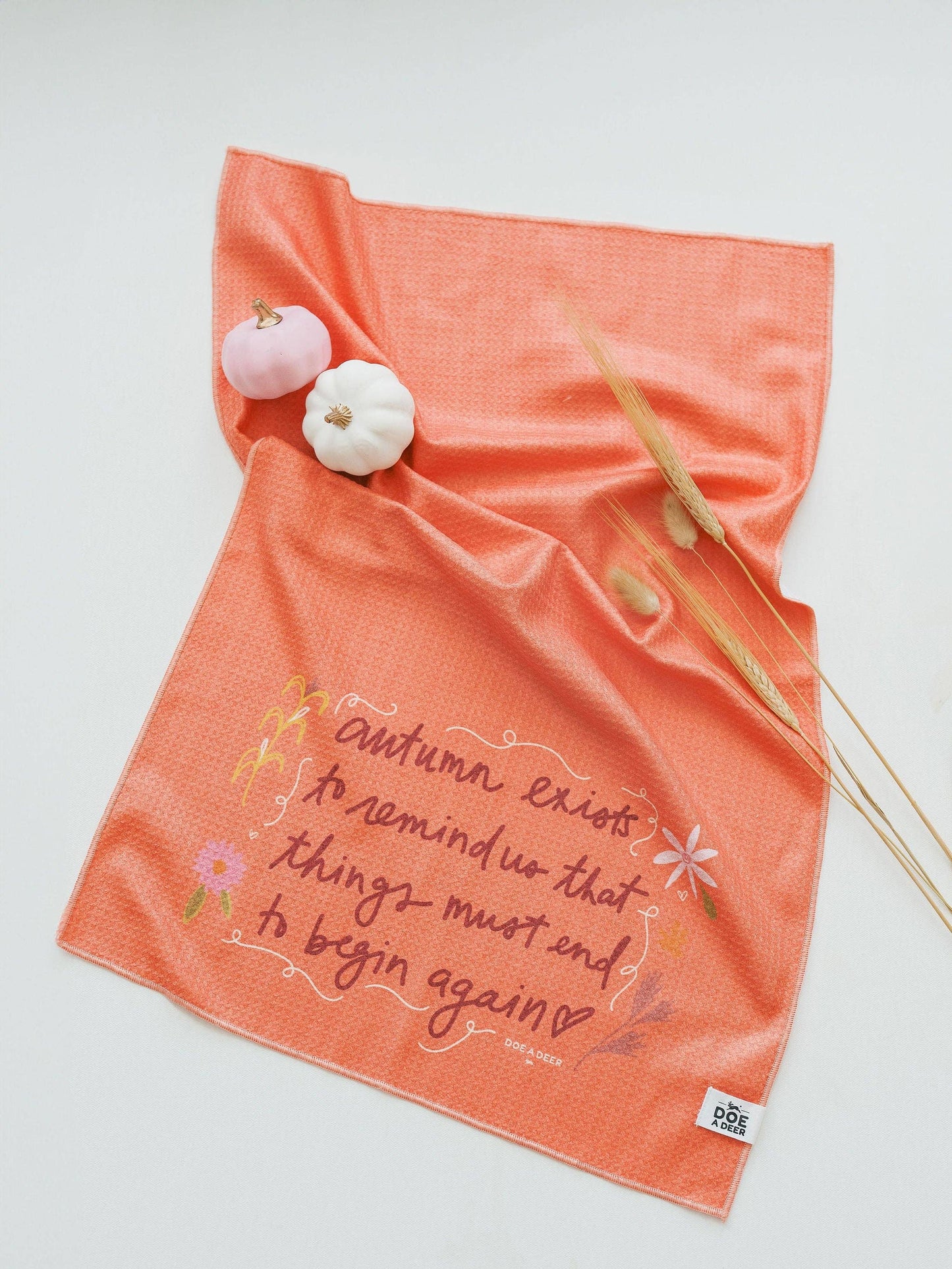 'Autumn Exists' Waffle Towel