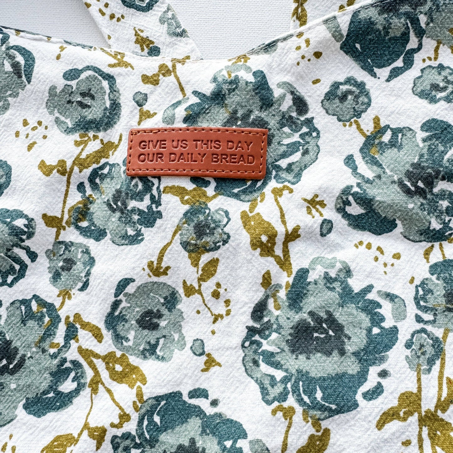 Blue Floral 'Give Us This Day' Apron - American Farm Company