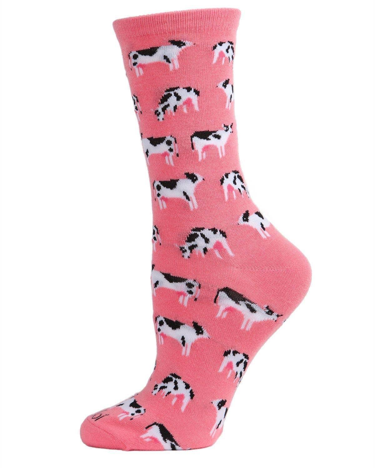 Holstein Cows Bamboo Blend Crew Socks - American Farm Company