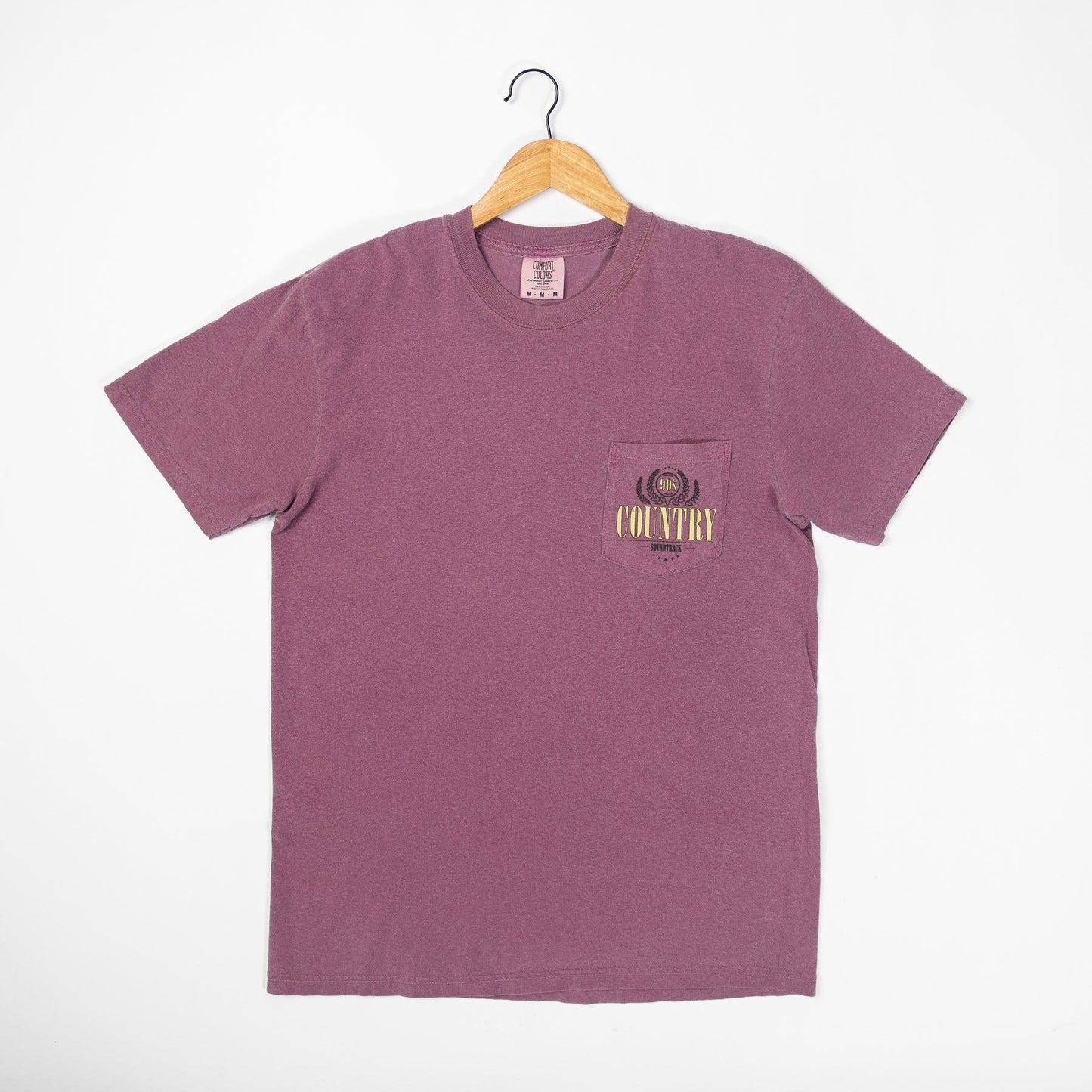90's Country Soundtrack Dark Mauve Pocket Tee