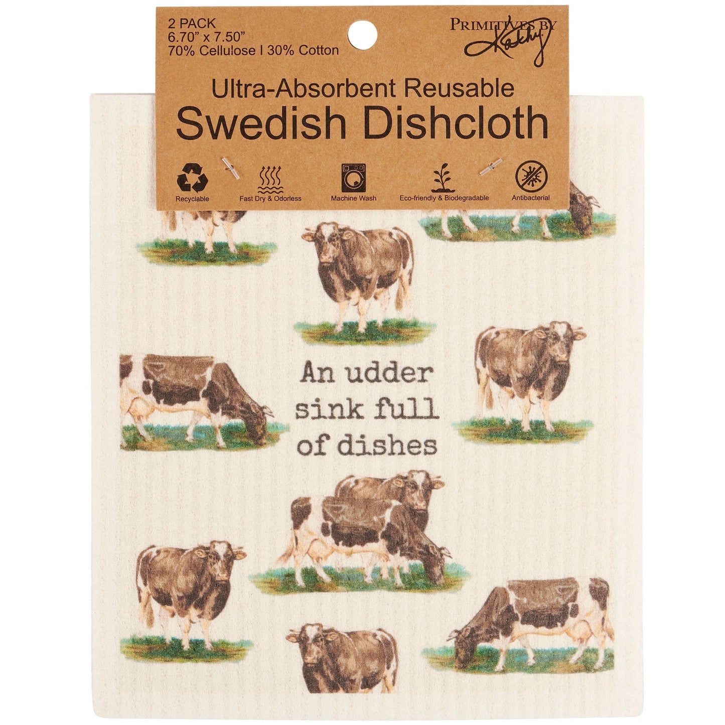 'An Udder Sink Of Dishes' Swedish Dishcloth Set - American Farm Company