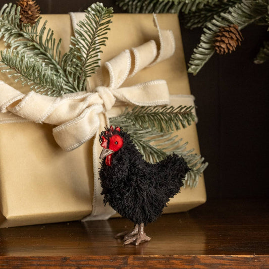 Standing Black Hen Figurine