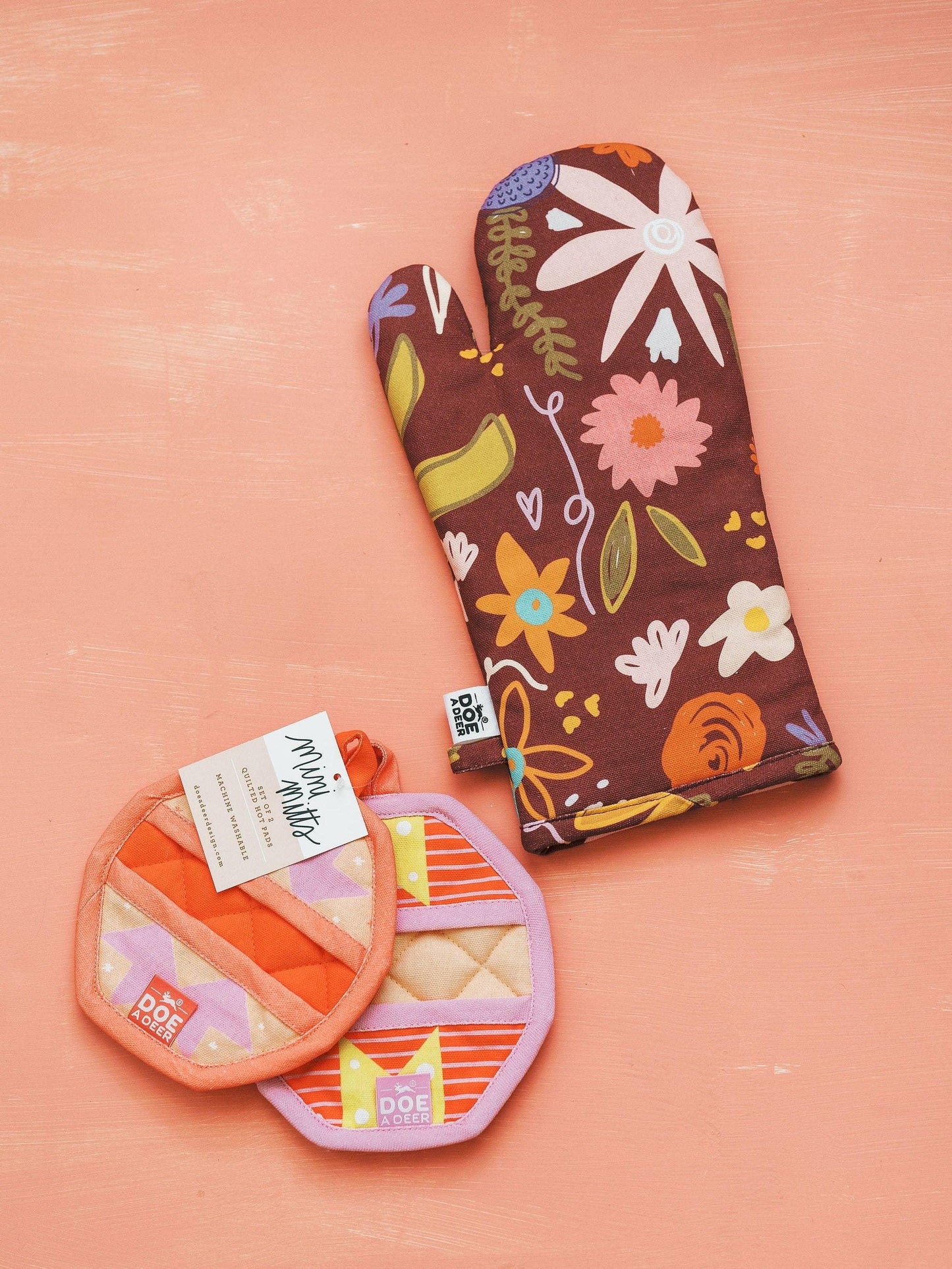 Quilted Pumpkin Mini Mitts - Set of 2