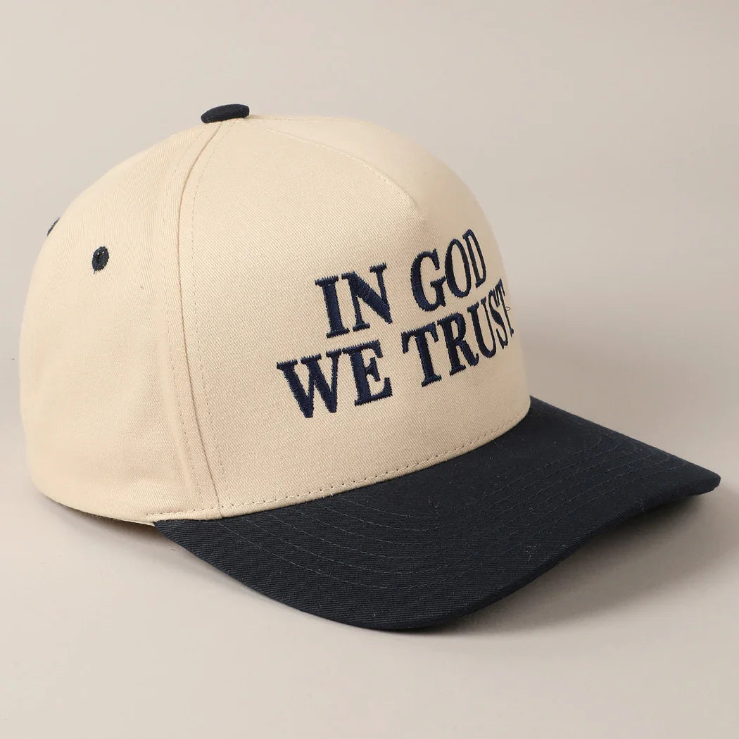'In God We Trust' Embroidered Two-Tone Canvas Hat