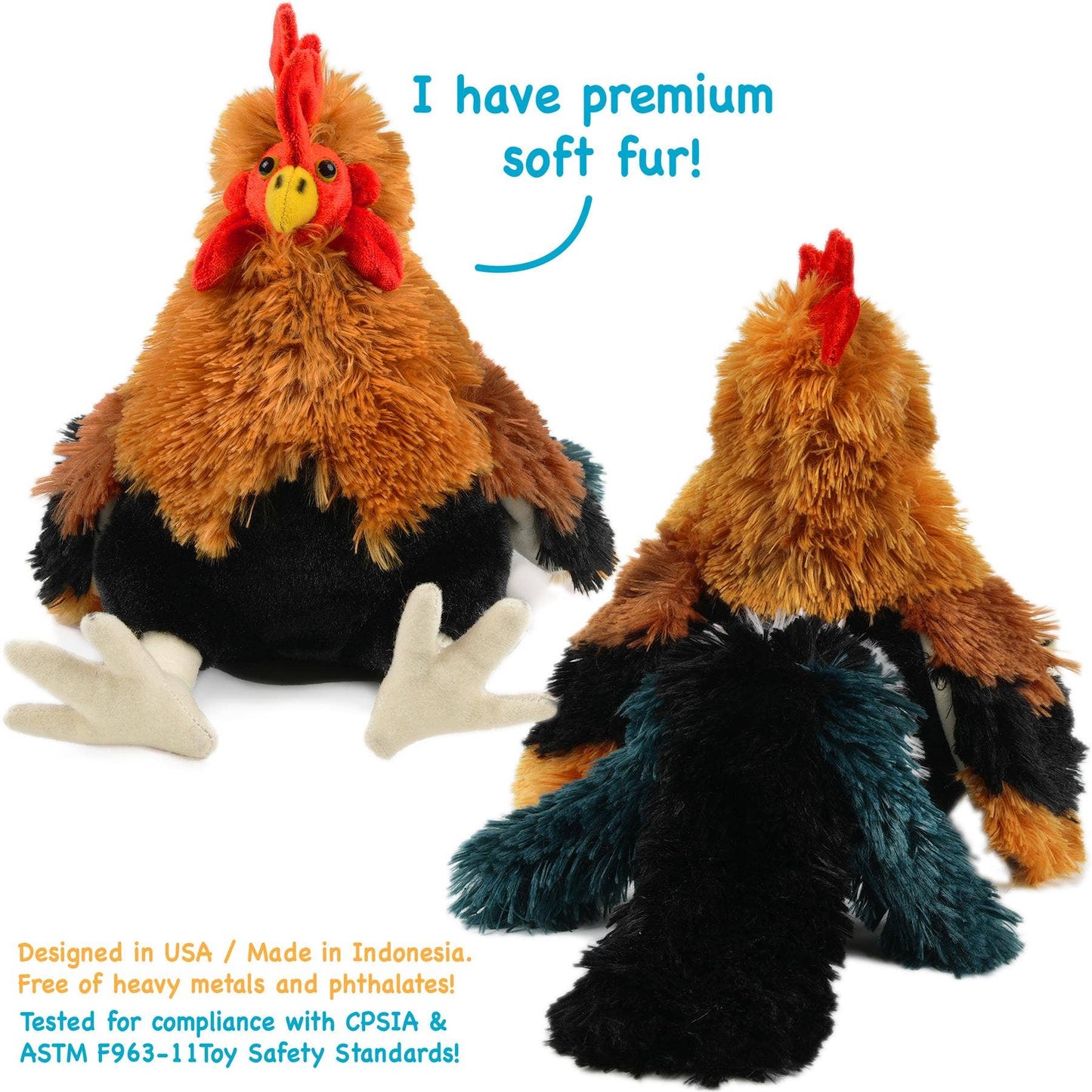 'Riley The Rooster' Chicken Stuffed Animal Plush